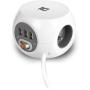 ACT Power Socket Cube (PDU) w/ 3 Sockets Type E 3 USB-A Ports 1.5m White
