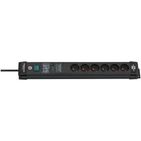 Brennenstuhl Premium-Line PDU 6 Sockets 3m Black w/ Switch And Surge Protection