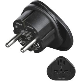 Hama Reisadapter Type E EN F 3-POLIG Universal Wereld To Europa Black