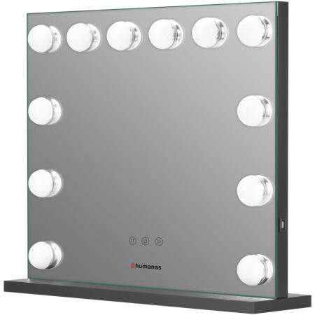 Humanas HS-HM02 Make-Up Mirror w/ LED Lighting - Black
