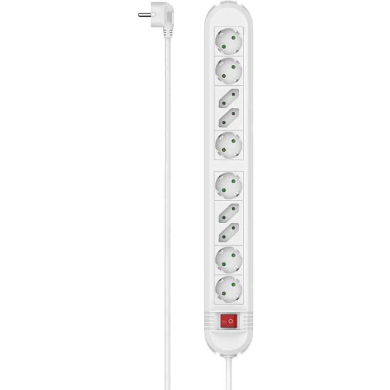 Hama Power Strip 10-FOLD Switch Wall Mounting 1.5 M White