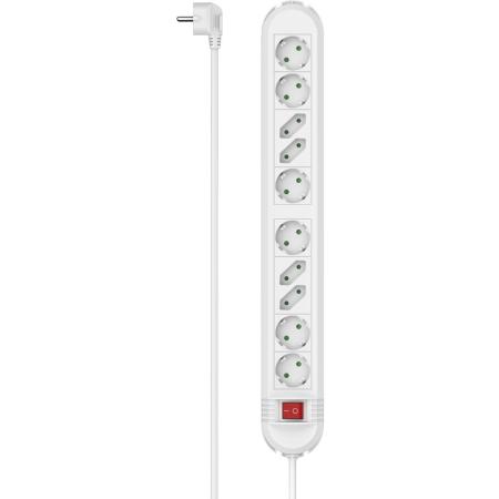 Hama Power Strip 10-FOLD Switch Wall Mounting 1.5 M White