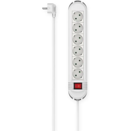 Hama Power Strip 6-FOLD Switch Wall Mounting 3 M White