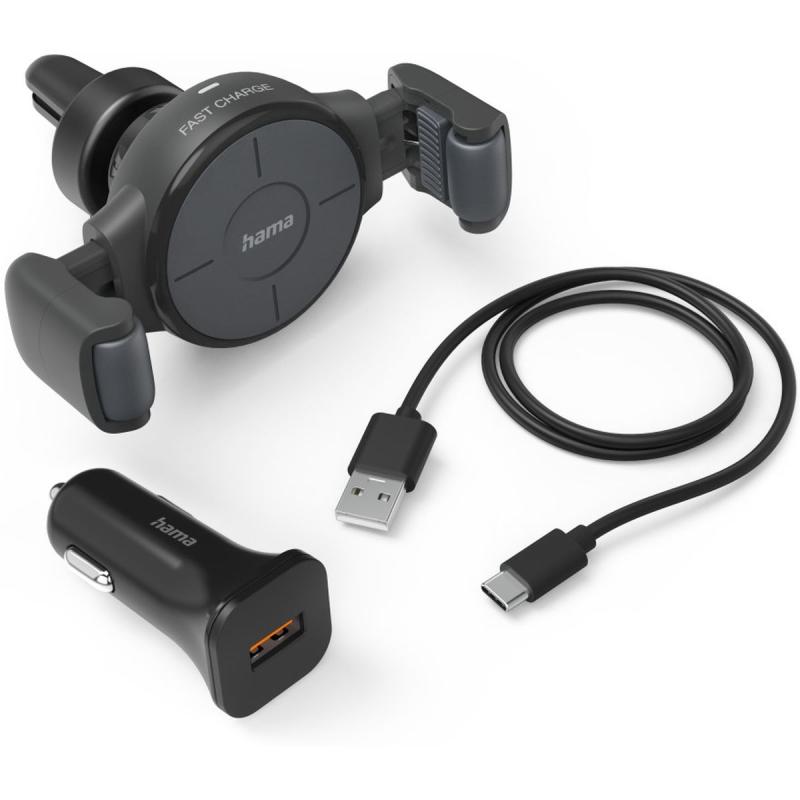 Hama Wireless Car Charger FC-10 Flex-Set 10 W Anthracite