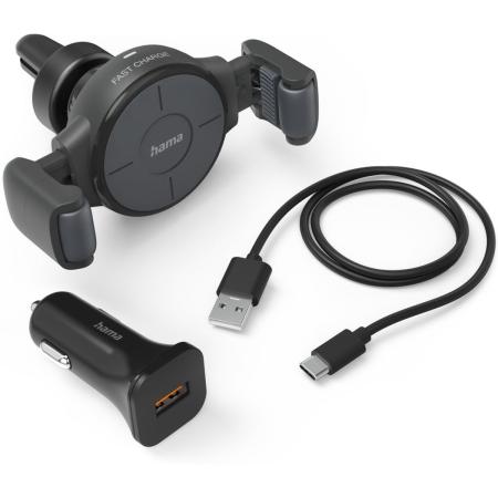 Hama Wireless Car Charger FC-10 Flex-Set 10 W Anthracite