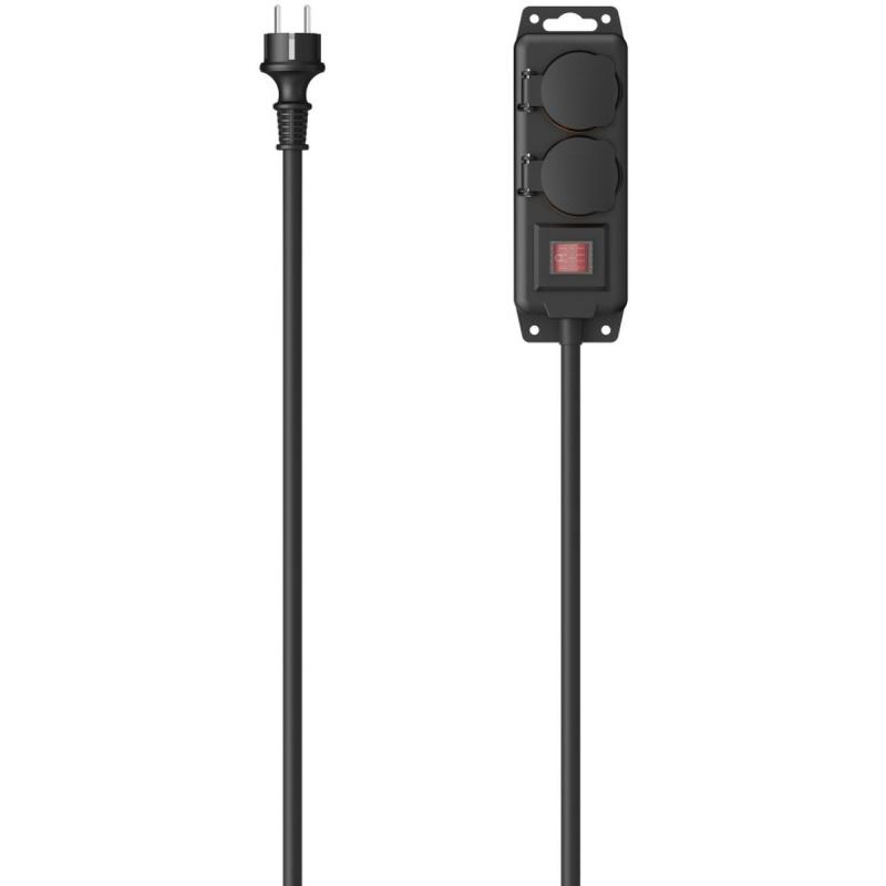Hama Power Strip 2-FOLD For Outside IP44 Switch Wall Mounting 2 M ZW.