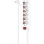 Hama Power Strip 6-FOLD Overvoltage Protection Ind Switchable 1.4m White
