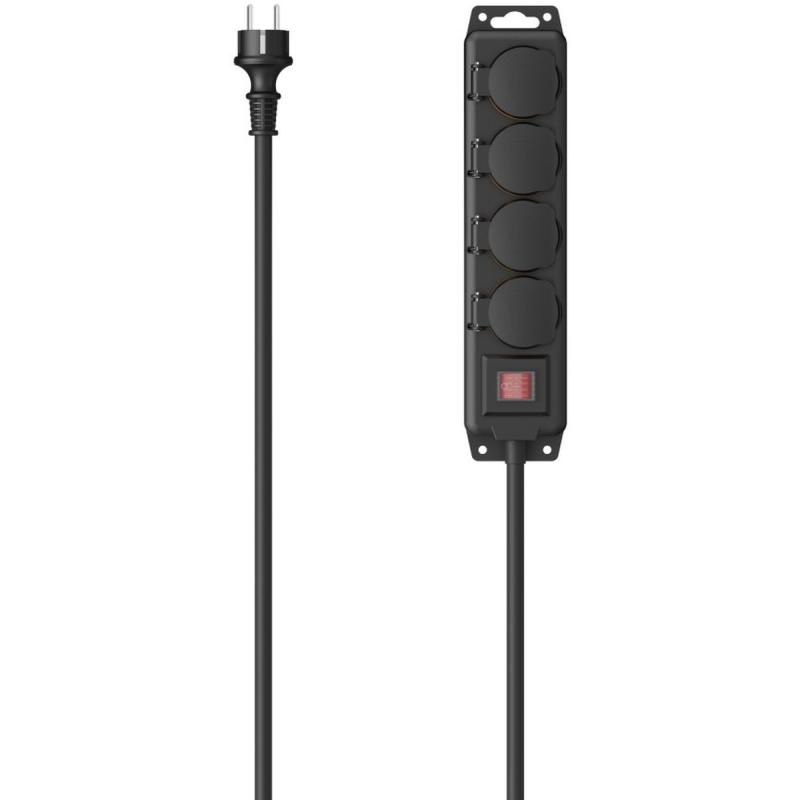 Hama Power Strip 4-FOLD For Outside IP44 Switch Wall Mounting 2 M ZW.