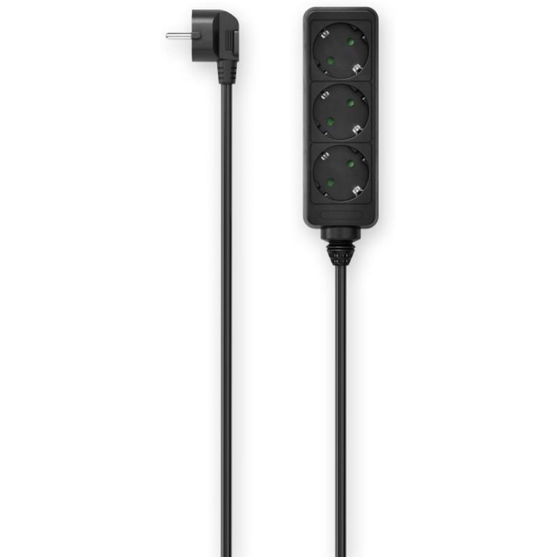 Hama Power Strip 3-FOLD 1.4 M Black