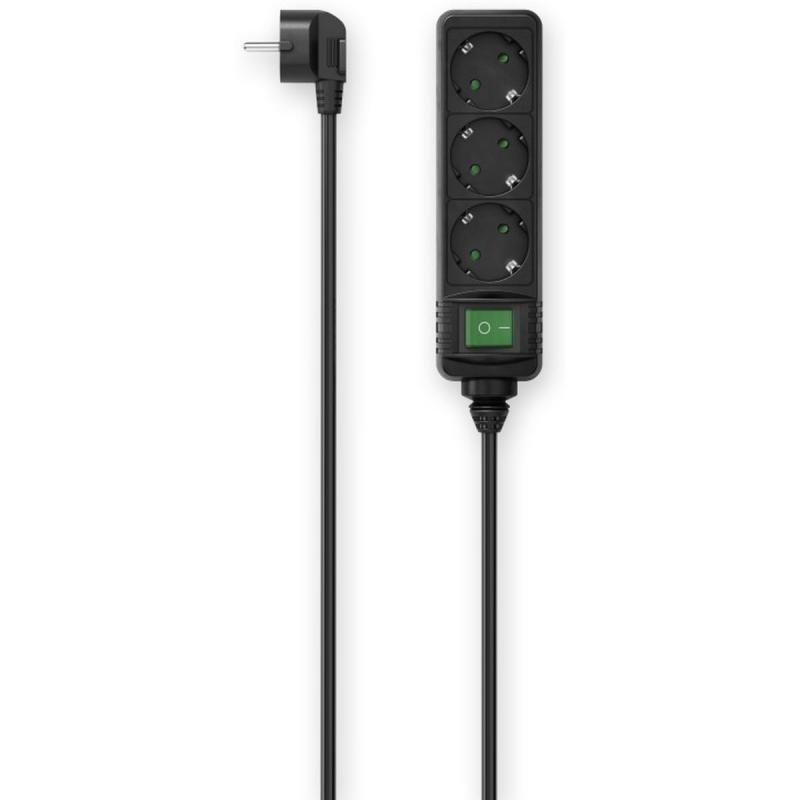 Hama Power Strip 3-FOLD Switch 3 M Black