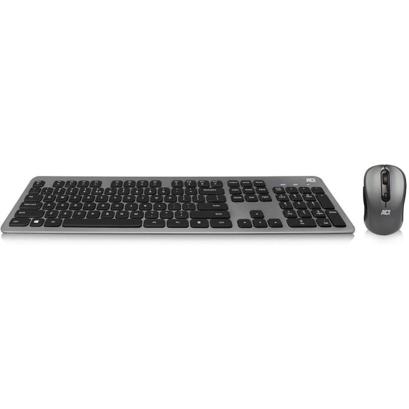 ACT Wireless Keyboard &amp;amp; Mouse Set USB-C/USB-A Combi Receiver (QWERTY/Us Layout)