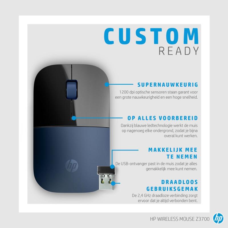 HP Acc: HP Z3700 Blue Wireless Mouse