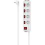 Hama Power Strip 4-FOLD 90 Afzonder Switchable Wall Mounting 1.4 M White