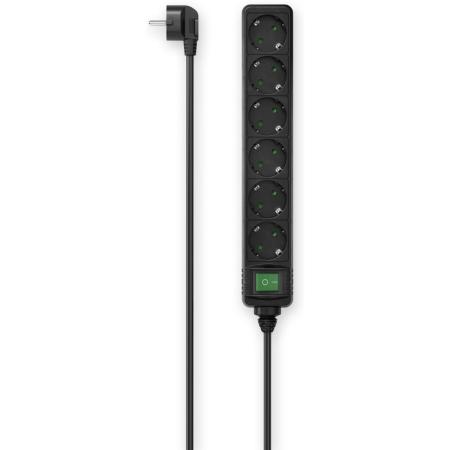 Hama Power Strip 6-FOLD Switch 3 M Black