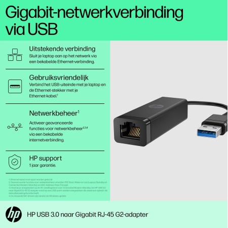 HP Acc: HP USB 3.0 To Gig RJ45 Adapter G2