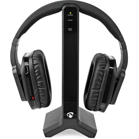 Nedis WL TV-Headphone RF Max. Batt.time: 8 Hr 25 M Charging dock BK