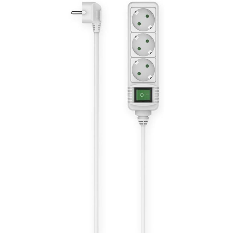 Hama Power Strip 3-FOLD Switch 1.4 M White