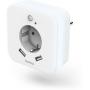Hama LED-Night Light w/ Stopcontact 2 USB-Uitgangen Bewegings-EN Lichtsensor