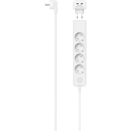 Hama Power Strip 5-FOLD M USB-C-Adapter 2-FOLD 17W Switch 1.4m White