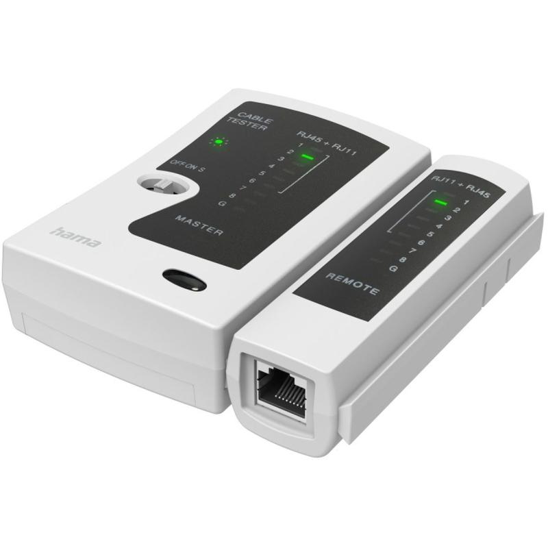 Hama Netwerkkabeltester Kabeltestapparaat For 8P8C (RJ45) 6P6C Of 6P4C