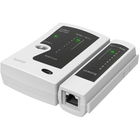 Hama Netwerkkabeltester Kabeltestapparaat For 8P8C (RJ45) 6P6C Of 6P4C