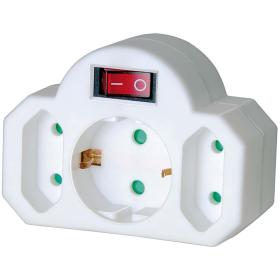 Brennenstuhl Stopcontact Splitter Aan / Uit-Switch 1 X PE Plug / 2 X Euro White