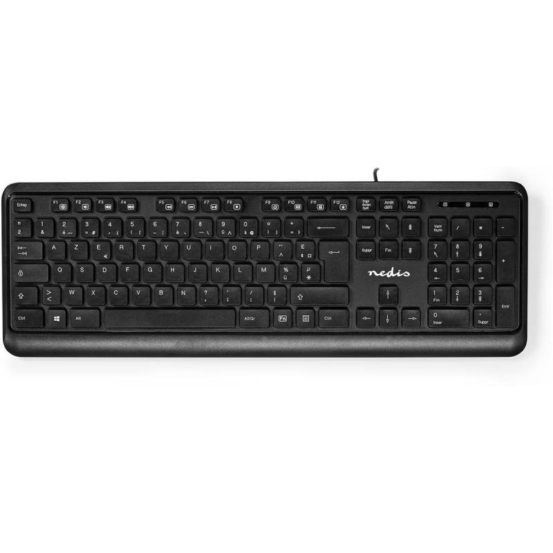 Nedis Bedraad Keyboard | USB-A | Multimedia | AZERTY | Frans | Numeriek Keyboard