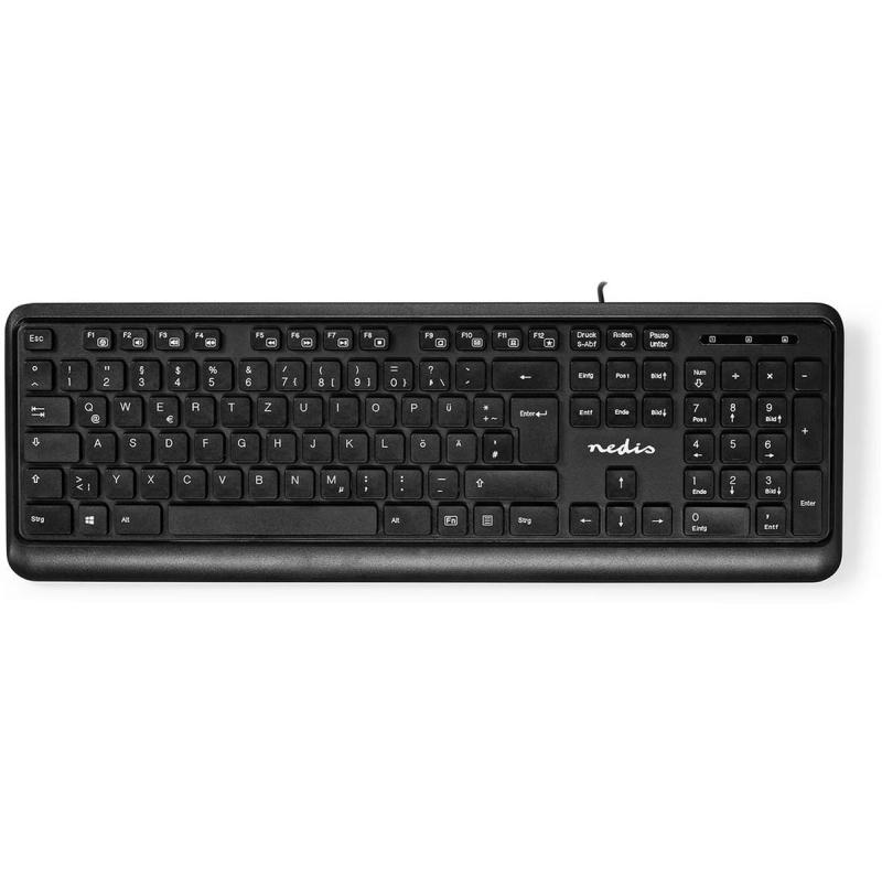 Nedis Bedraad Keyboard | USB-A | Multimedia | QWERTZ | Duits | Numeriek Keyboard