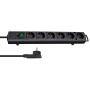 Brennenstuhl Comfort-Line Plus Power Strip w/ Flat Plug 6-Fold Black 2.00m