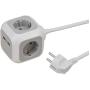 Brennenstuhl Alea-Power Power Strip w/ USB 4-Fold 2X USB Charger + 1.40m Cable