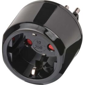 Brennenstuhl Travel Adapter For Italy Socket + Euro Plug Black