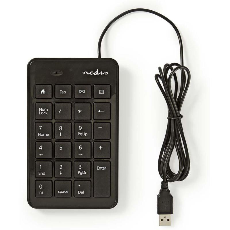 Nedis Bedraad Keyboard USB-A Kantoor Enkelhandig Nummeriek Numeriek Keyboard