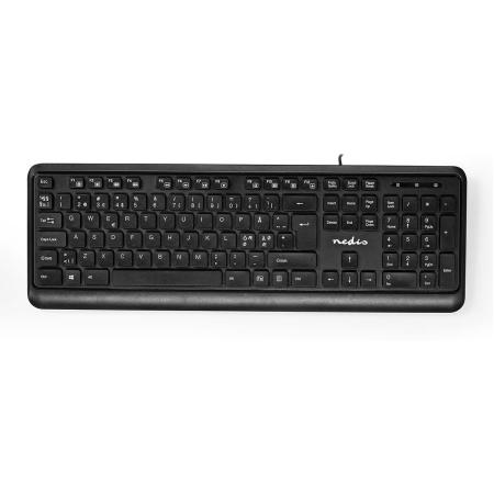 Nedis Bedraad Keyboard USB-A Multimedia QWERTY Scandinavisch Numeriek Keyboard