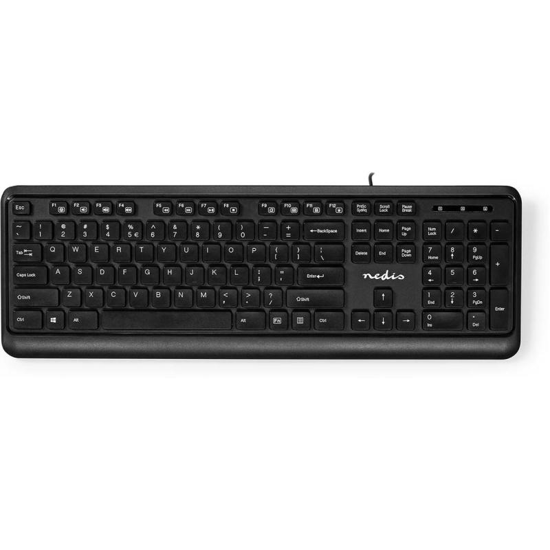 Nedis Wired Keyboard USB-A Multimedia QWERTY Us Internationaal Numeriek Keyboard