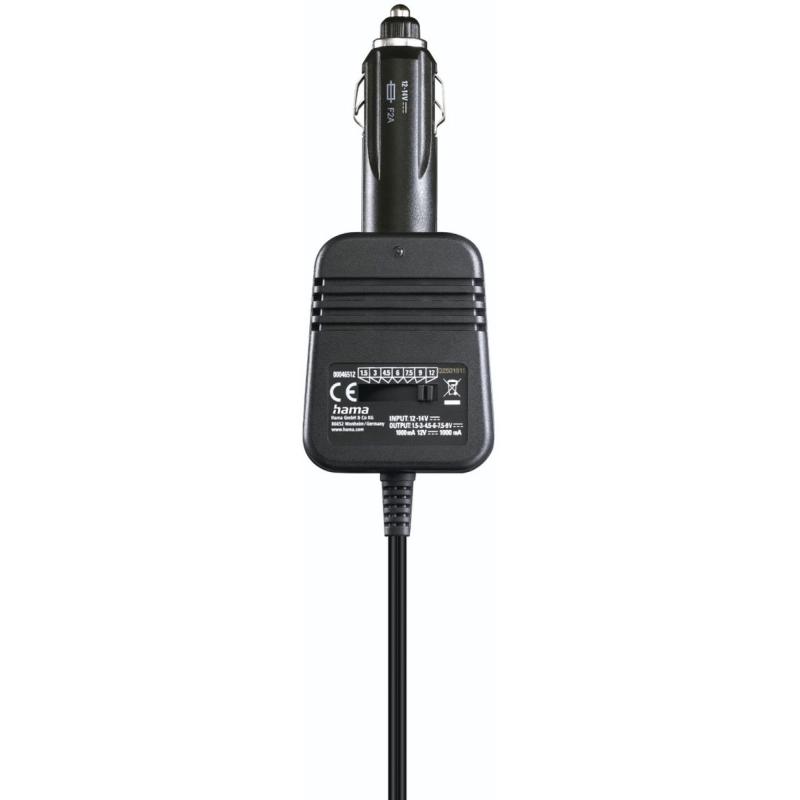 Hama Netadapter For Auto Instelbaar 1000MA 12W Max 12V GEST. 8 Adapters