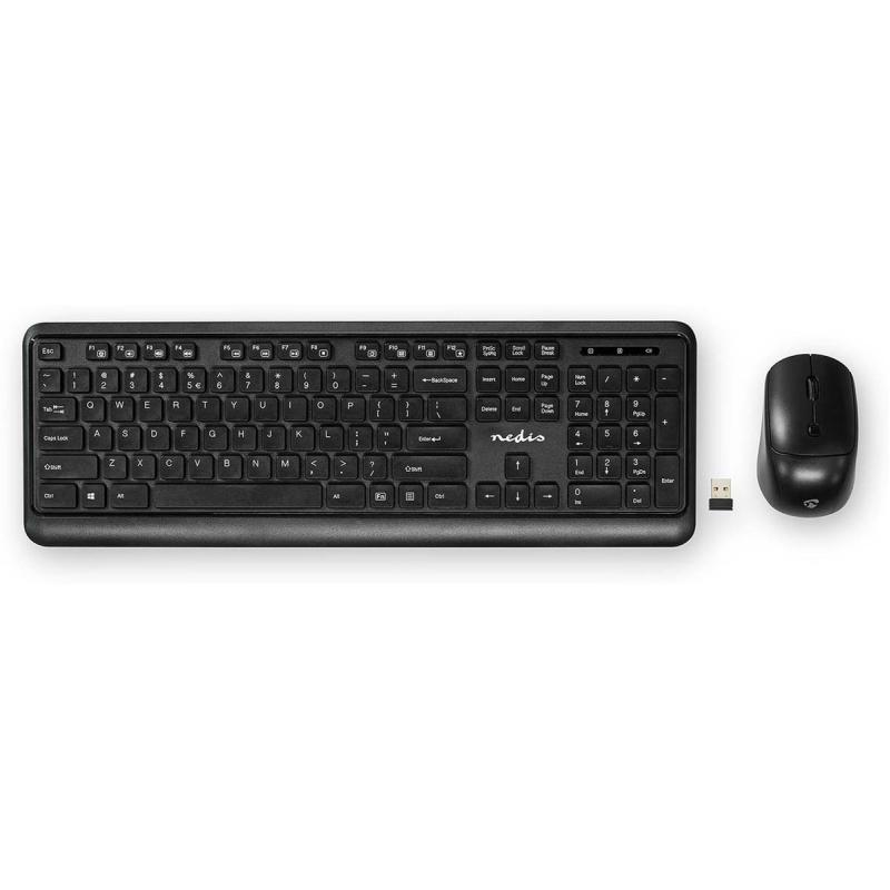 Nedis Wireless Mouse-/Keyboard Connection USB 800/1200/1600 QWERTY US Int