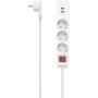 Hama Power Strip 3-FOLD USB-C/A 18W PD/QC Schakel Flat ST. 1.4 M White