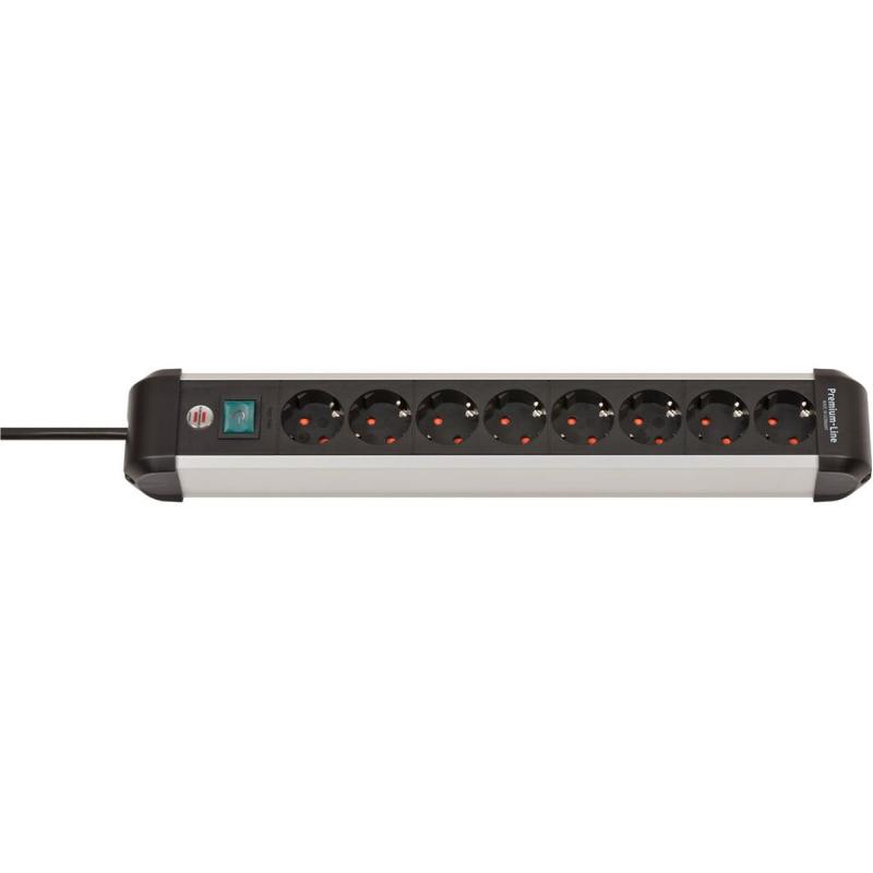 Brennenstuhl Alu-Line PDU 16A w/ 8X Type F Sockets w/ Switch