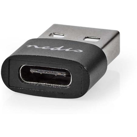 Nedis USB-A Adapter USB 2.0 USB-A Male USB-C Female 480 Mbps Round Box