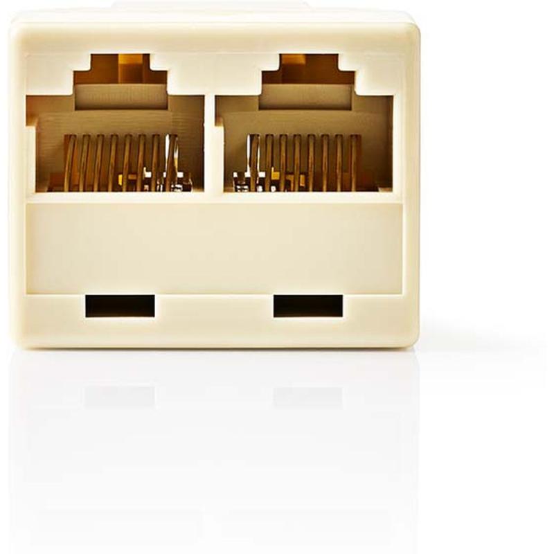 Nedis Telecom-Netwerksplitter RJ45 Female 2X RJ45 Female Vernikkeld PVC Box