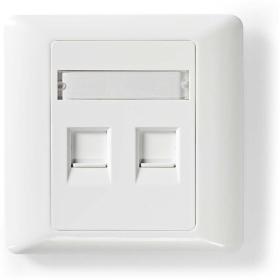 Nedis Network Keystone-Voorplaat Frontplaat RJ45 2 Poort(EN) ABS White Box