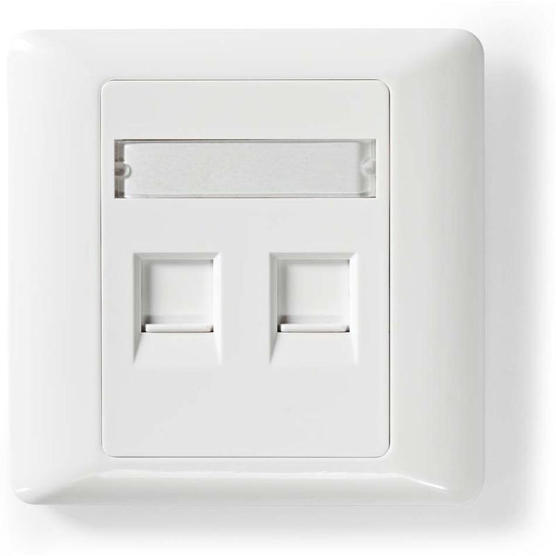 Nedis Network Keystone-Voorplaat Frontplaat RJ45 2 Poort(EN) ABS White Box