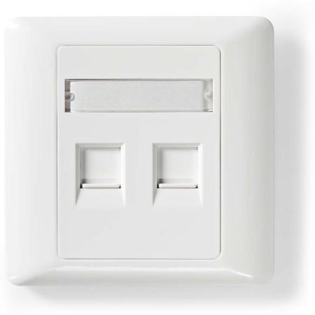 Nedis Network Keystone-Voorplaat Frontplaat RJ45 2 Poort(EN) ABS White Box