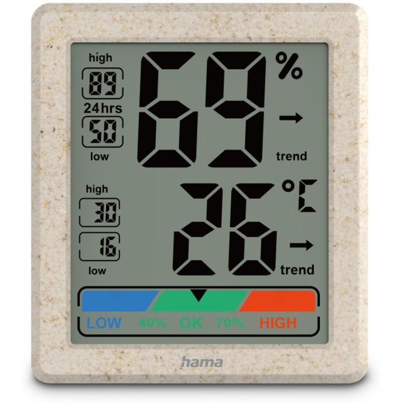 Hama Thermometer EN Hygrometer Ponza Digital For Inside Beige