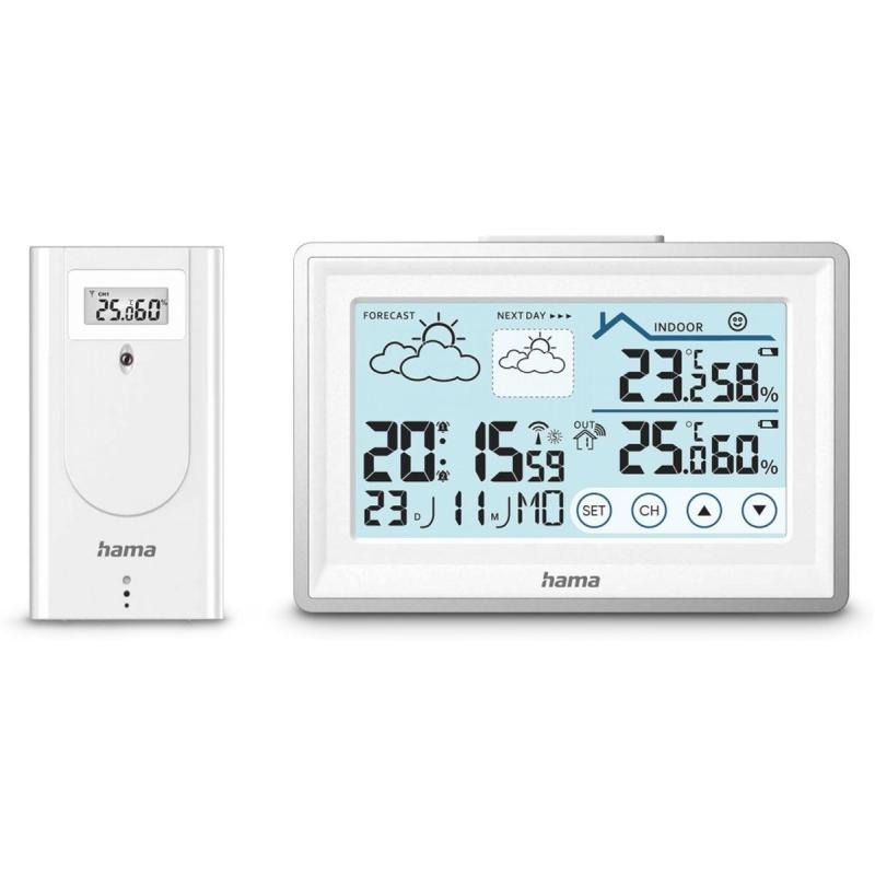 Hama Weather Station Bahamas Buitensensor Wireless Wekker Binnenklimaat White