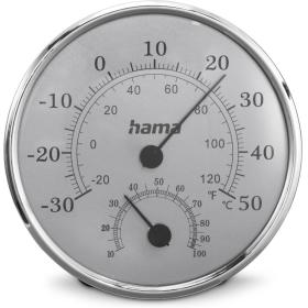 Hama Thermometer EN Hygrometer Saipan Silver/Grey