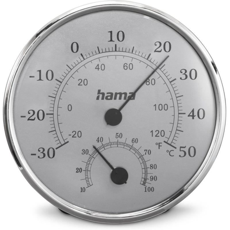 Hama Thermometer EN Hygrometer Saipan Silver/Grey