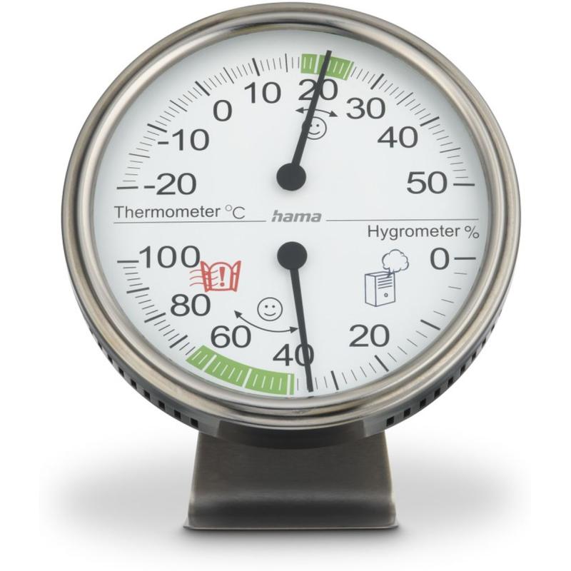 Hama Thermometer EN Hygrometer Tahiti 0 11 cm Silver