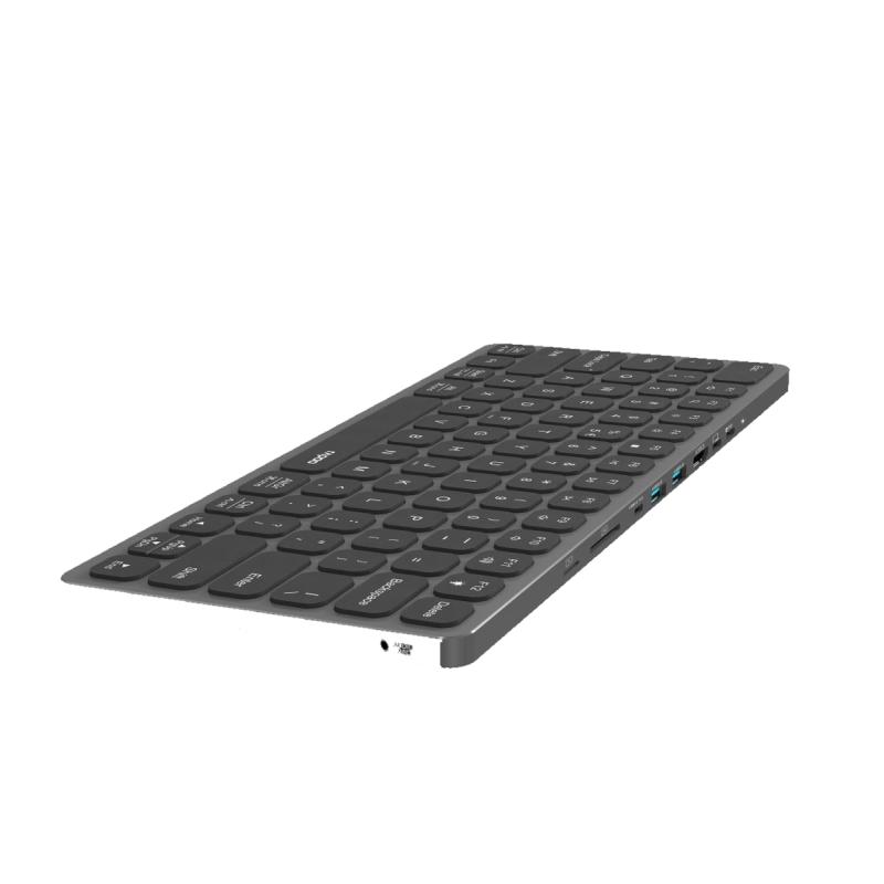 Rapoo Ultraslim Keyboard UCK-6001 w/ 8 In 1 USB-C Multiport Hub QWERTY