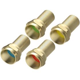 Hama F-Plug 7.0 mm Screwable 4 PCs Kleurgecodeerd